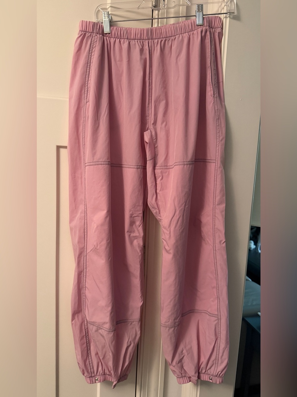 Free People Pink Elastic-Waist Cargo Jogger Pants